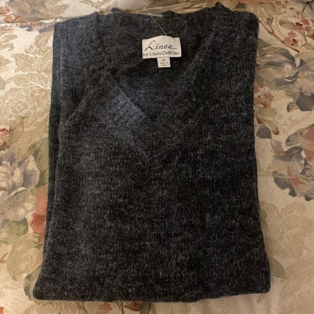 Linea by Louis Dell’ Olio V-neck Sweater 2X NEW